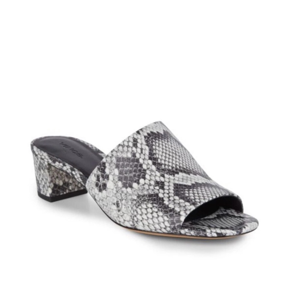 VINCE. Ripley-B Sahara Snakeskin Mules Sandals size 36
